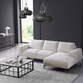 MIDDLETON Sectional Sofa: Beige Linen